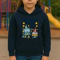 4th Birthday Boy 4 Year Old Robotics Robot 4th Birthday Kids Hoodie thumb 3