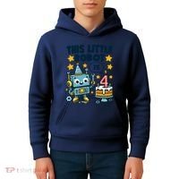 4th Birthday Boy 4 Year Old Robotics Robot 4th Birthday Kids Hoodie thumb 4