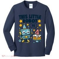 4th Birthday Boy 4 Year Old Robotics Robot 4th Birthday Kids Long Sleeve Shirt thumb 0