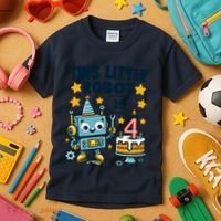 4th Birthday Boy 4 Year Old Robotics Robot 4th Birthday Kids T-Shirt thumb 3