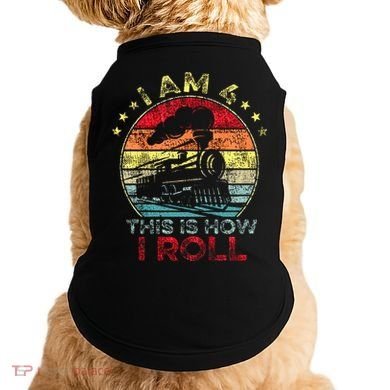 4th Birthday Boy Train 4 Year Old Birthday Doggie Tank