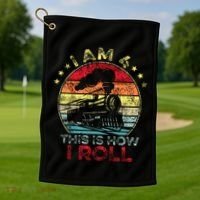 4th Birthday Boy Train 4 Year Old Birthday Golf Towel thumb 1