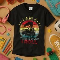 4th Birthday Boy Train 4 Year Old Birthday Kids T-Shirt thumb 3