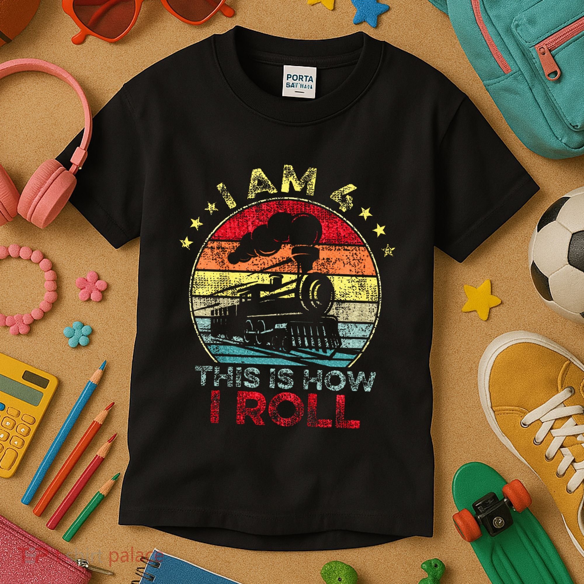 4th Birthday Boy Train 4 Year Old Birthday Kids T-Shirt