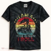 4th Birthday Boy Train 4 Year Old Birthday Kids Tie-Dye T-Shirt thumb 0