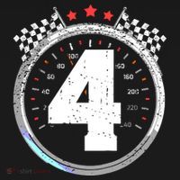 4th Birthday Boy 4 Fourth Race Car Birthday Racing Car Flag Backpack thumb 2