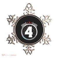 4th Birthday Boy 4 Fourth Race Car Birthday Racing Car Flag Ornament thumb 0