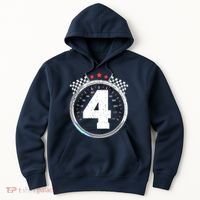 4th Birthday Boy 4 Fourth Race Car Birthday Racing Car Flag Hoodie thumb 0