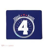 4th Birthday Boy 4 Fourth Race Car Birthday Racing Car Flag Mousepad thumb 0