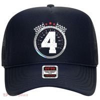4th Birthday Boy 4 Fourth Race Car Birthday Racing Car Flag Hat thumb 0