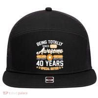 40th Birthday Being Totally Awesome Since 1986 Special Edition  7 Panel Mesh Trucker Snapback Hat thumb 0