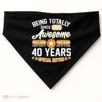 40th Birthday Being Totally Awesome Since 1986 Special Edition  USA-Made Doggie Bandana thumb 0
