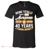 40th Birthday Being Totally Awesome Since 1986 Special Edition  V-Neck T-Shirt thumb 0