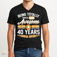 40th Birthday Being Totally Awesome Since 1986 Special Edition  V-Neck T-Shirt thumb 2