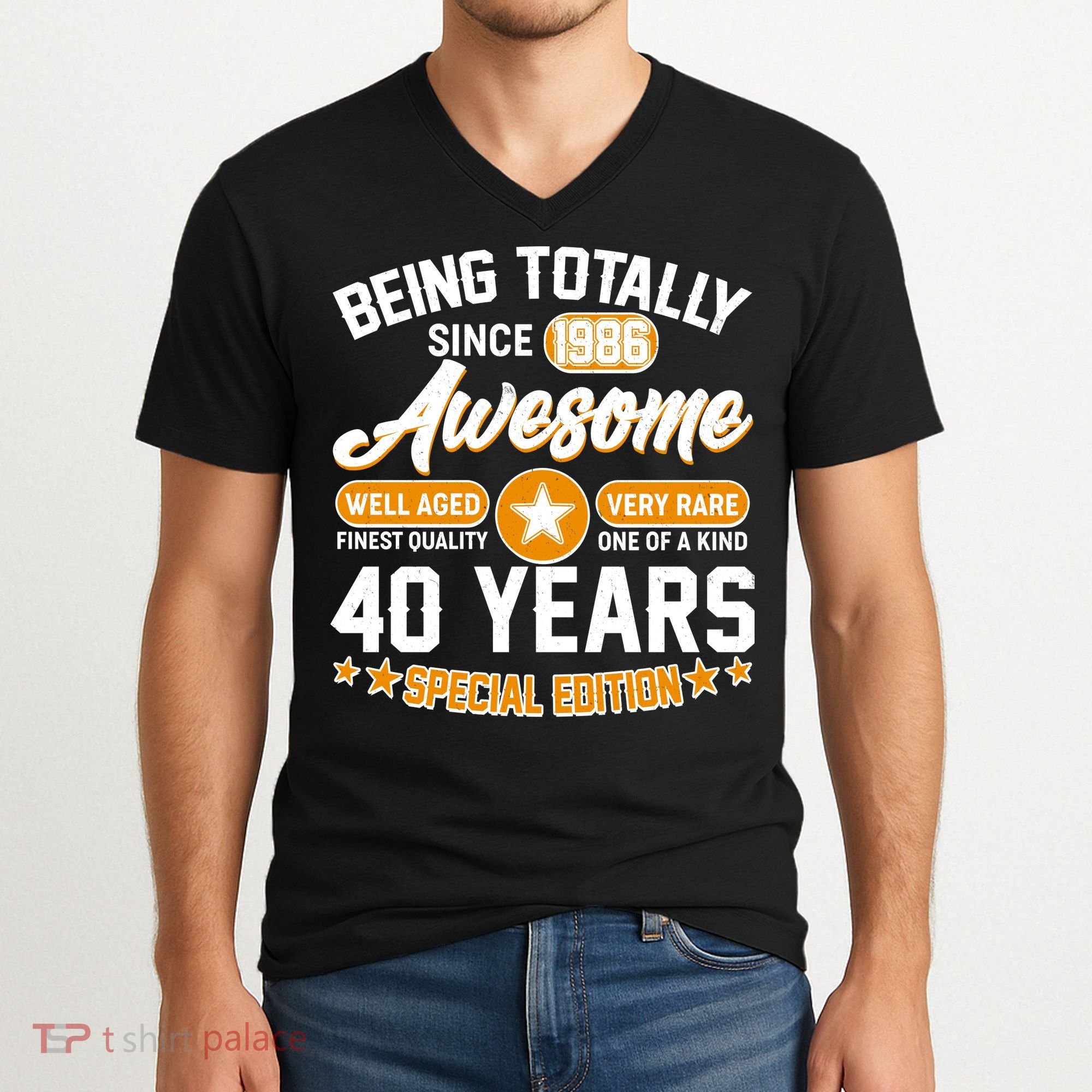 40th Birthday Being Totally Awesome Since 1986 Special Edition  V-Neck T-Shirt
