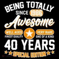 40th Birthday Being Totally Awesome Since 1986 Special Edition  Tall Hoodie thumb 2