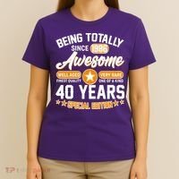 40th Birthday Being Totally Awesome Since 1986 Special Edition  T-Shirt thumb 4