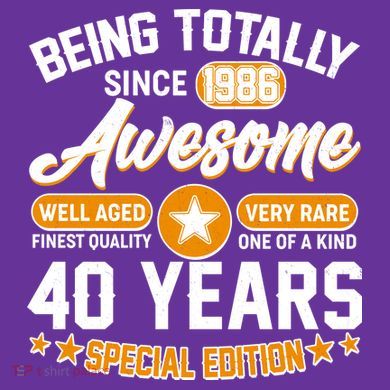 40th Birthday Being Totally Awesome Since 1986 Special Edition  Button