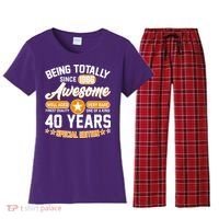 40th Birthday Being Totally Awesome Since 1986 Special Edition  Women's Flannel Pajama Set thumb 0