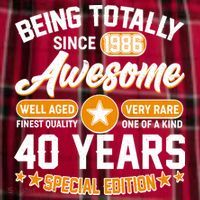 40th Birthday Being Totally Awesome Since 1986 Special Edition  Women's Flannel Plaid Pajama Pants thumb 2