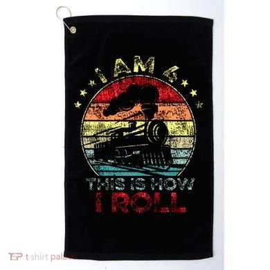 4th Birthday Boy Train 4 Year Old Birthday Golf Towel