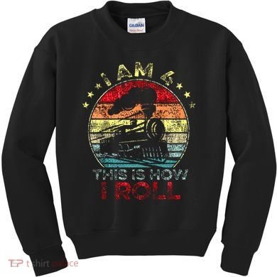 4th Birthday Boy Train 4 Year Old Birthday Kids Sweatshirt