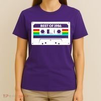 40th Birthday Best Of 1986 Cassette Mix Tape  T-Shirt thumb 4