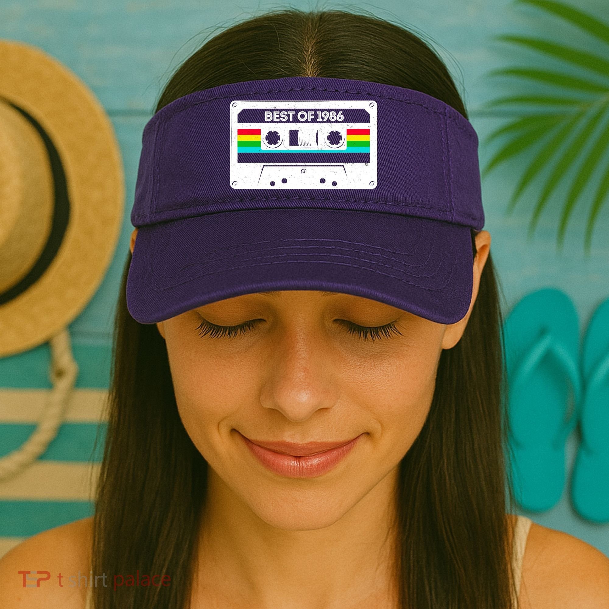 40th Birthday Best Of 1986 Cassette Mix Tape  Visor
