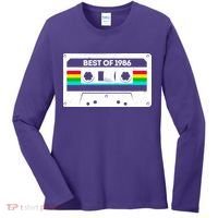 40th Birthday Best Of 1986 Cassette Mix Tape  Women's Long Sleeve Shirt thumb 0