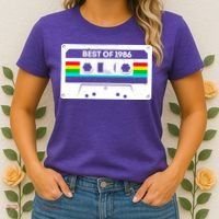 40th Birthday Best Of 1986 Cassette Mix Tape  Women's T-Shirt thumb 2