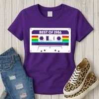 40th Birthday Best Of 1986 Cassette Mix Tape  Women's T-Shirt thumb 3