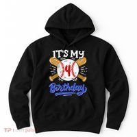 4th Baseball Birthday Party Sport Fan 4 Years Old Hoodie thumb 0
