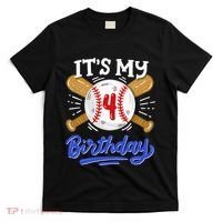 4th Baseball Birthday Party Sport Fan 4 Years Old T-Shirt thumb 0
