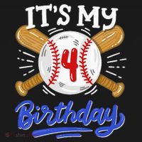 4th Baseball Birthday Party Sport Fan 4 Years Old Mousepad thumb 1