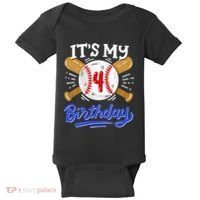 4th Baseball Birthday Party Sport Fan 4 Years Old Baby Bodysuit thumb 0