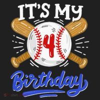 4th Baseball Birthday Party Sport Fan 4 Years Old Hat thumb 2