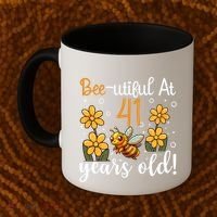 41st Birthday Bee 41 Years Old Bee Lover Great Gift Coffee Mug thumb 2