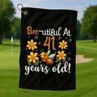 41st Birthday Bee 41 Years Old Bee Lover Great Gift Golf Towel thumb 1