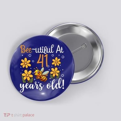 41st Birthday Bee 41 Years Old Bee Lover Great Gift Button
