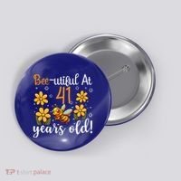 41st Birthday Bee 41 Years Old Bee Lover Great Gift Button thumb 0