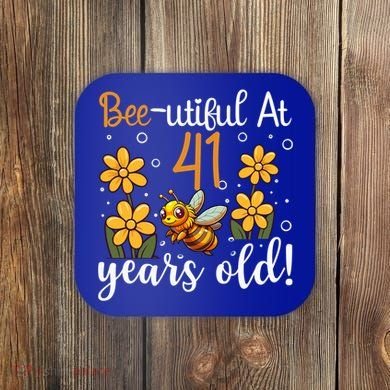 41st Birthday Bee 41 Years Old Bee Lover Great Gift Coaster