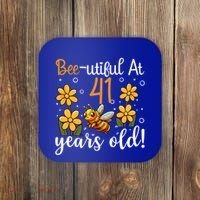 41st Birthday Bee 41 Years Old Bee Lover Great Gift Coaster thumb 0