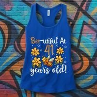 41st Birthday Bee 41 Years Old Bee Lover Great Gift Women's Tank Top thumb 3