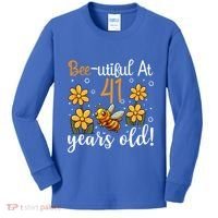 41st Birthday Bee 41 Years Old Bee Lover Great Gift Kids Long Sleeve Shirt thumb 0