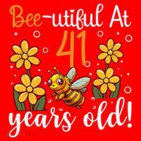 41st Birthday Bee 41 Years Old Bee Lover Great Gift Santa Hat thumb 1