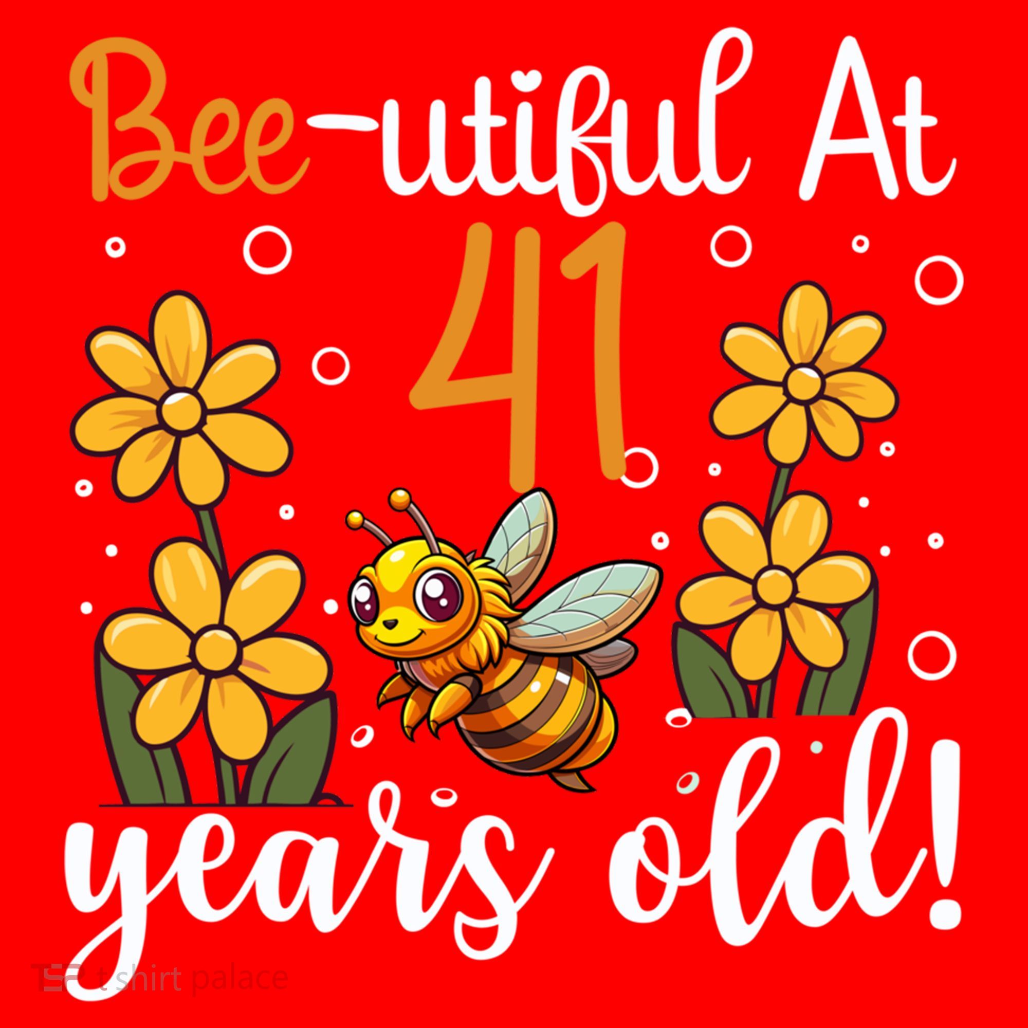 41st Birthday Bee 41 Years Old Bee Lover Great Gift Santa Hat