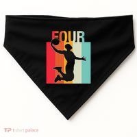 4th Birthday Basketball Two Year Old Birthday Gift USA-Made Doggie Bandana thumb 0