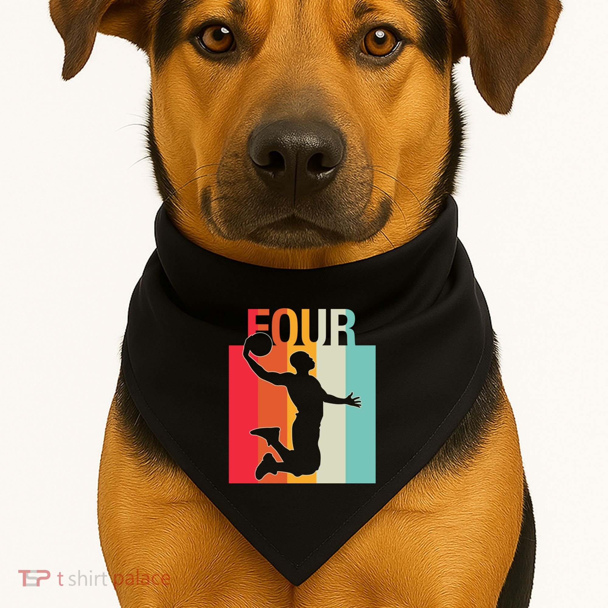 4th Birthday Basketball Two Year Old Birthday Gift USA-Made Doggie Bandana