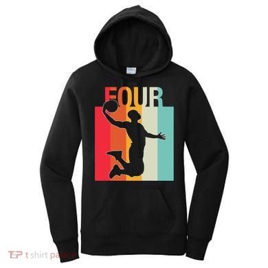4th Birthday Basketball Two Year Old Birthday Gift Women's Hoodie