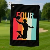 4th Birthday Basketball Two Year Old Birthday Gift Golf Towel thumb 1